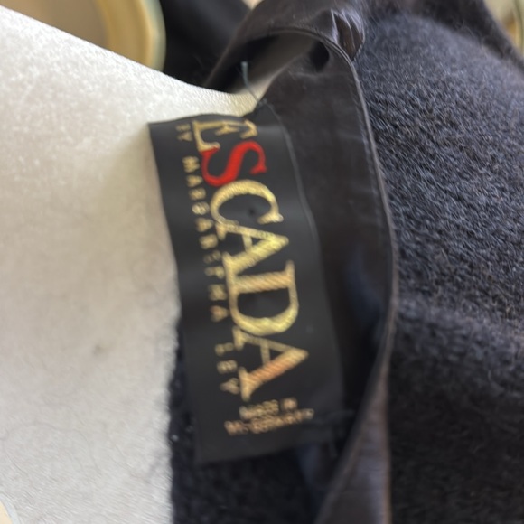 Vintage 90s Escada Black V-Neck Sweater with Velvet, Crystal Embellishments - Picture 7 of 8
